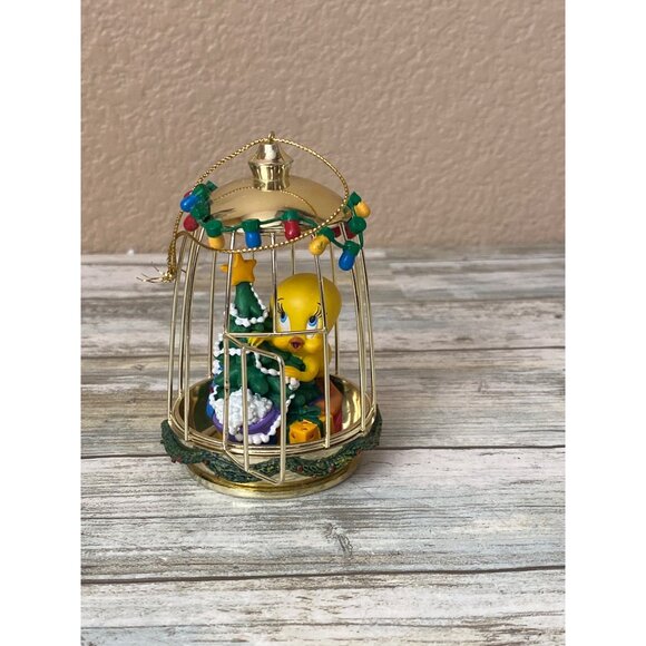 Tweety “Twee Twimmings” Cage Ornament 2000 Bradford Editions | Looney Tunes Chri - Picture 2 of 10